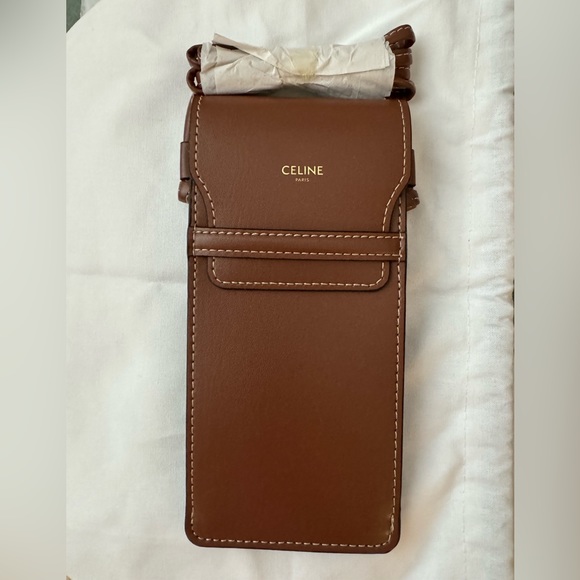 NEW 100% Authentic Celine Sunglasses pouch in brown leather - Picture 1 of 7